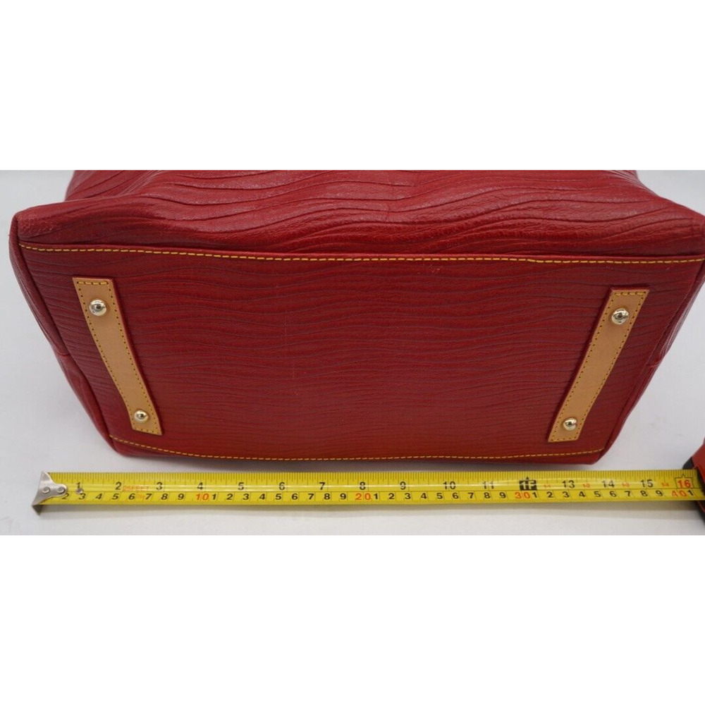 Dooney & Bourke Red & Saddle Brown Leather Grommet Shopper - Picture 9 of 14